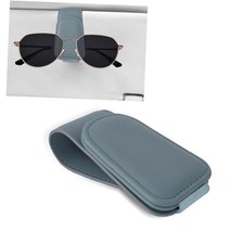 Sunglass Holder for Car, Car Sunglass Holder, Magnetic Leather Light Grey