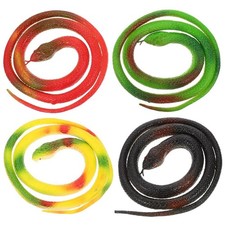 ZJMZZM Realistic Rubber Snakes - 4 Pieces 29 Inch Fake 29 inches, Red