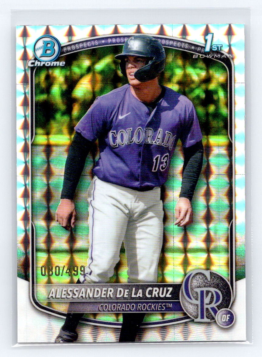 2025 Bowman Chrome 1st #BCP-219 Alessander De La Cruz Geometric /499 Rockies