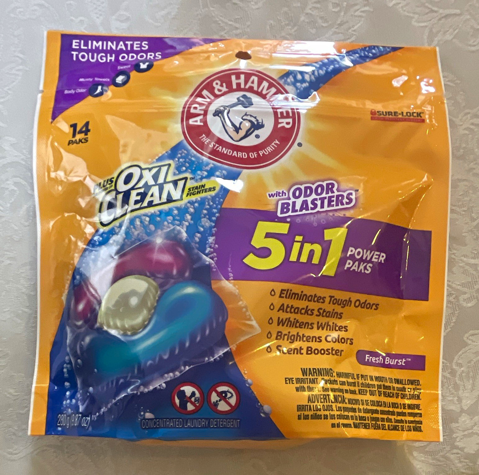 Arm & Hammer 5-in-1 Power Paks Odor Blasters OxiClean Fresh Burst 14 ct