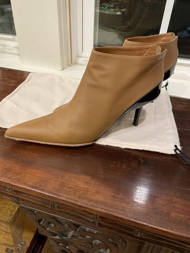 Botines para mujer Narciso Rodriguez charol negro marrón punta puntiaguda talla 39” - Imagen 2 de 11