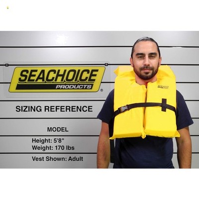 USCG Approved Type II Life Vest for Adult Safety   Bright Yellow, Adjustable Fit