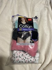 Hanes Women  s Size 11/3x Cotton Tagless Briefs  8 In The Package 