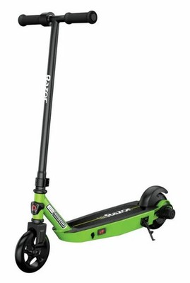 Razor Black Label E90 90W Kick Electric Scooter - Black/Green for Kids 8-12 yrs