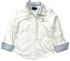 NWT Polo Ralph Lauren Girls White Long Sleeve Oxford Blouse Shirt sz 4T