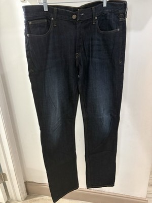 Express Slim Straight Dark Blue Denim Jeans Stretch 5-Pocket Design Men