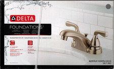 Delta Foundations Brushed Nickel Centerset Bathroom Faucet B2511LF-SSPPU-ECO NEW
