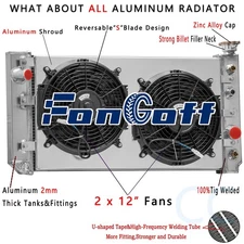 3 Rows Radiator Shroud Fan Fits 1988-1994 Chevy S10 Blazer GMC S15 Jimmy 4.3L AT
