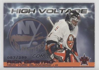 2000-01 Pacific Vanguard High Voltage Red 87/299 Rick DiPietro #21 Rookie RC 0c3