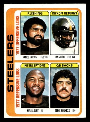 1978 Topps #522 Franco Harris/Jim Smith/Mel Blount/Steve Furness TL E ID: 506311