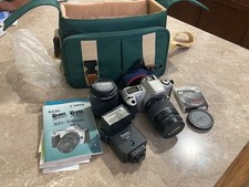 Canon EOS Rebel 2000 35mm Camera EF 28-80mm EF 80-200mm Lens with Cannon Bag