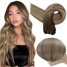 Full Shine Weft Human Hair Extensions Balayage 3/8/22 18in 105g Sew In