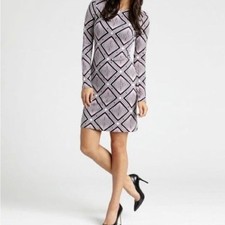 Karen Kane Palais Diamond long sleeve pink white & black dress size medium NWOT