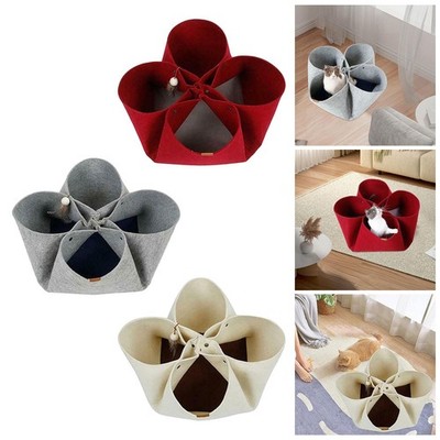 Cat Felt Tunnel for Indoor Cats ,Foldable Cat House, Cat Toys Cat Tunnel Bed for