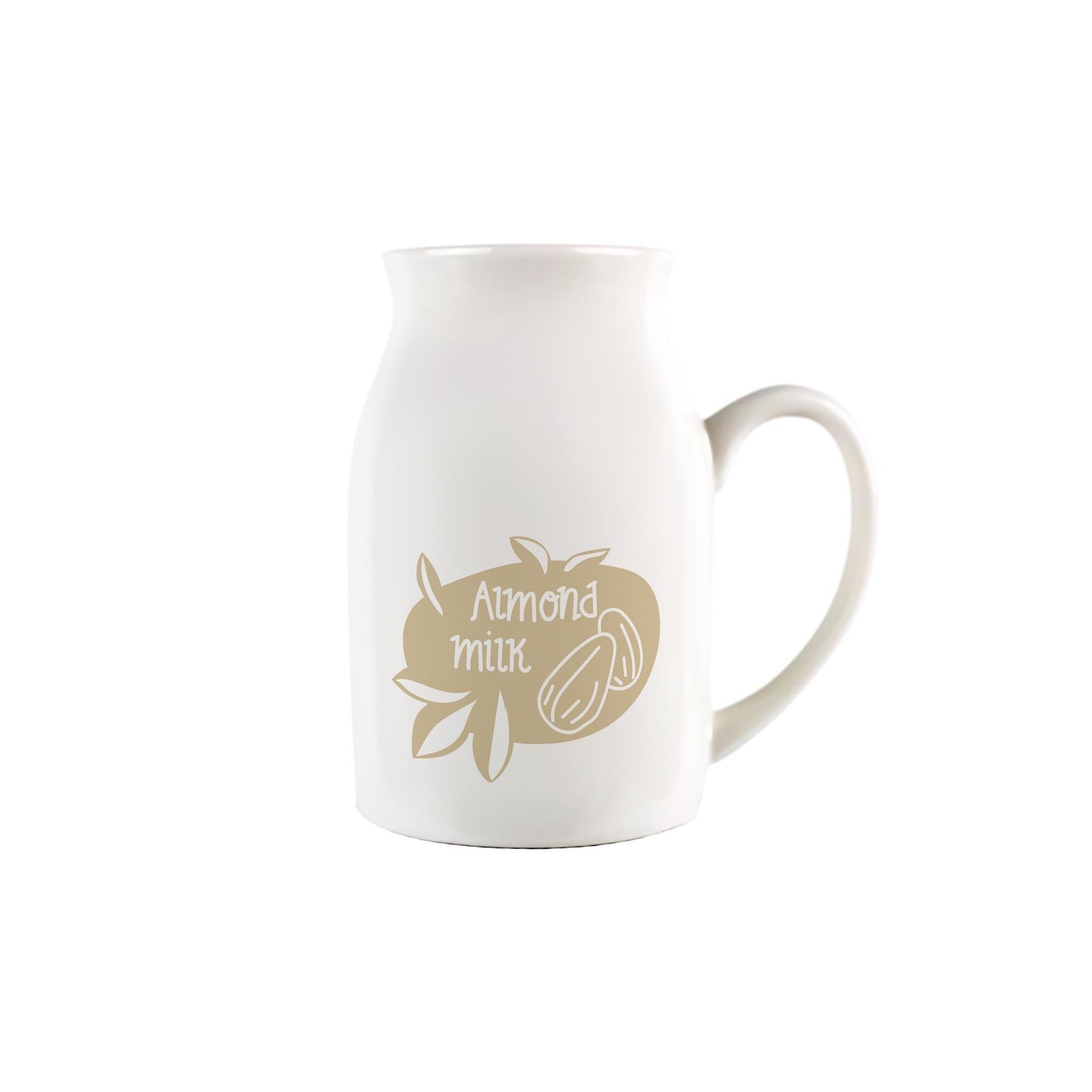 Boho Almond Milk Jug - Minimalist Small Porcelain Vegan Gift Jug