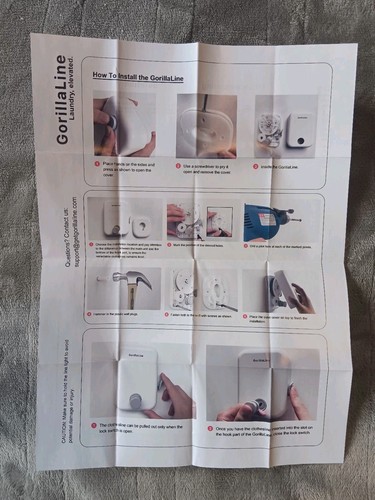 GorillaLine Retractable Clothesline Hanging Wall Mounted Drying Laundry Line NEW - Picture 6 of 10