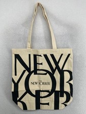 THE NEW YORKER Bag Womens M Tote Shoulder Canvas Cotton Magazine Reusable Beige