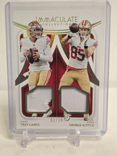2022 Immaculate Trey Lance George Kittle Dual Jerseys Gold # 2/10 
