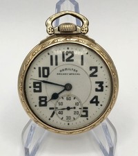 Vtg HAMILTON Railway Pocket Watch. 21J. 992B. 10k Gold Filled. Railroad Grade