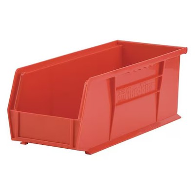 Akro-Mils 30234Red Hang & Stack Storage Bin, Plastic, Red, 5 In H, 5 1/2 In W,