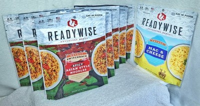 ReadyWise Adventure Emergency Lot 8 Spicy Asian Noodles & Mac & Cheese 2037-2038