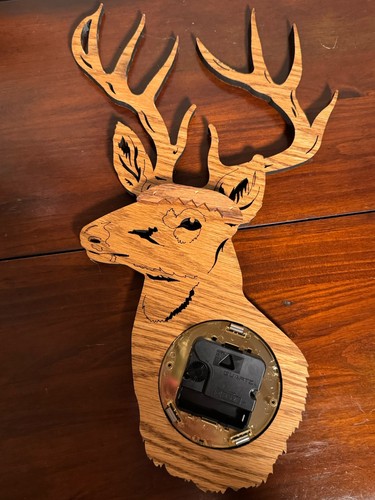 "Reloj De Colección Buck Ciervo Madera Recorte 17"" Reloj de Pared Cazador Cabaña Rústico Decoración Única" - Imagen 5 de 6