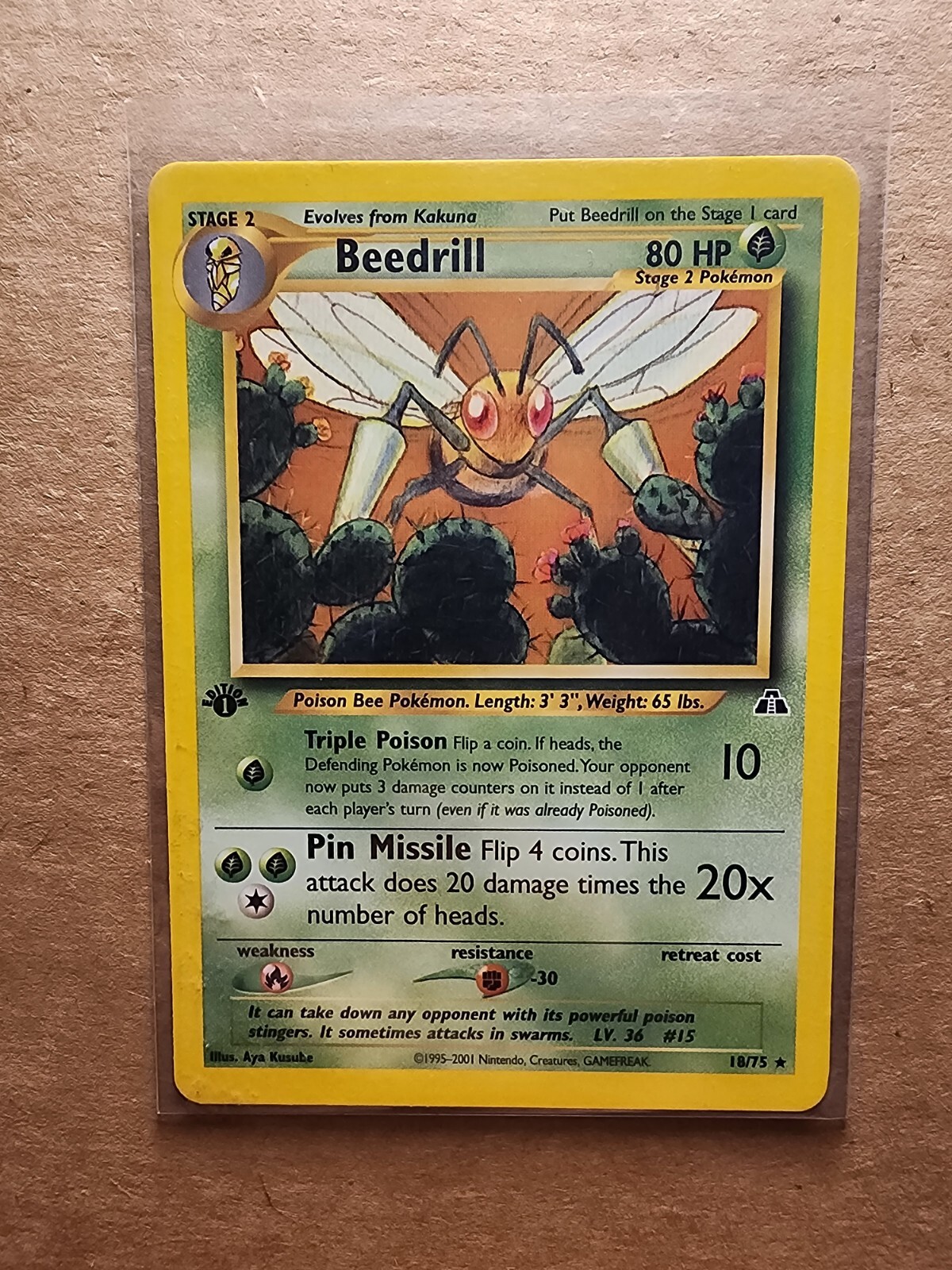 Pokémon TCG Beedrill Neo Discovery 18 Regular 1st Edition Rare