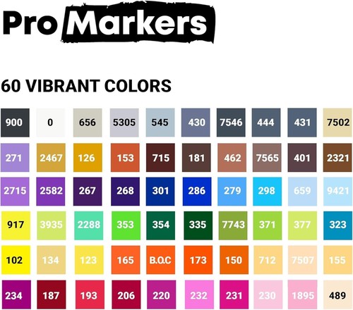 Alcohol Ink Pro Markers Set 60 Dual Tip Art Pens – Brush & Chisel Tips for Drawi - Picture 3 of 7