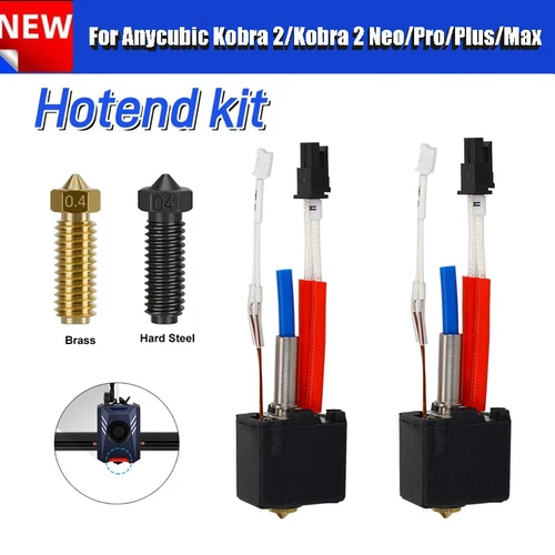 Hotend Kit For Anycubic Kobra 2/Kobra 2 Neo/Pro/Plus/Max 3D Printer Brass Nozzle