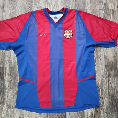 2003 Nike Barcelona Home Soccer Jersey Juan Roman Riquelme Men XL