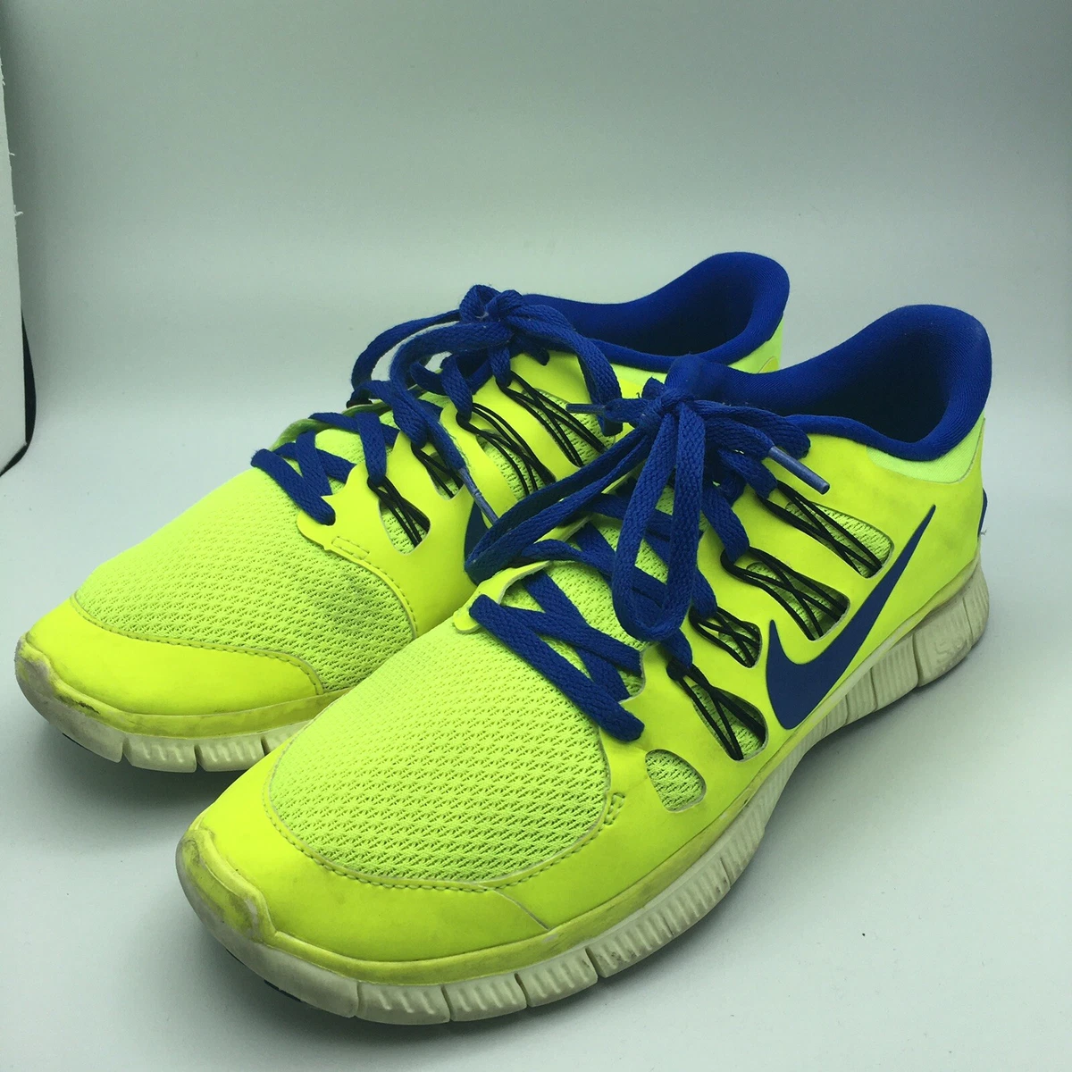 Empotrar banco Humedad Nike Free 5.0 Men&#039;s Running Shoes Size 8.5 Neon Yellow Blue 579959-740  | eBay