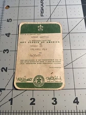 1957 BSA Membership Card Troop 50, Orlando Florida Central Florida Council 37C-4