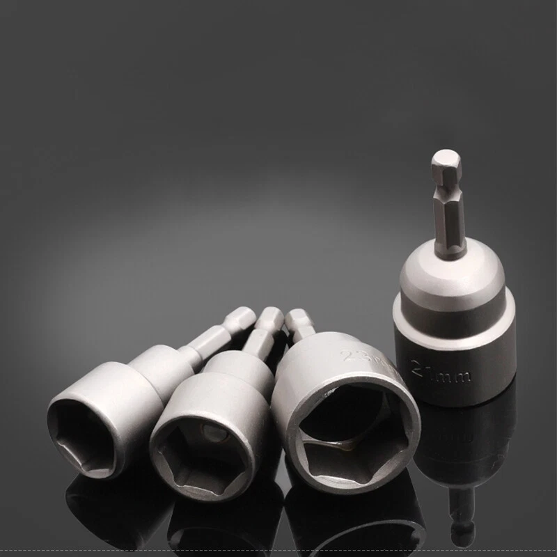 1/4" Hex Shank Drive Nut Magnetic Socket Wrench Screw Adapter Drill 6mm - 24mm - Image 4 of 4