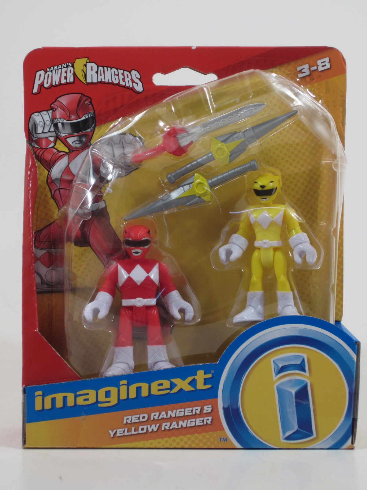 *Damaged Box* Fisher-Price Imaginext Power Rangers Yellow & Red Action Figure #Q