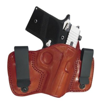 Right Hand Brown Leather Dual Clip IWB Concealment Holster - CHOOSE