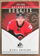 Mikael Backlund 2009-10 SP Game Used Rookie #129 /699 Calgary Flames Hockey RC