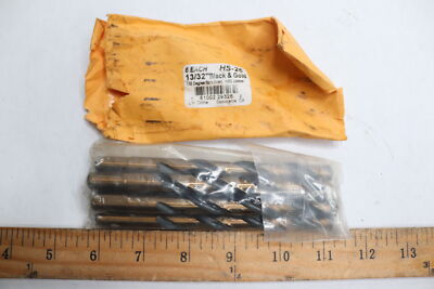 (6-Pk) Dottie 135-Degree Split Point Jobber Drill HSS Black and Gold 13/32'' HS26