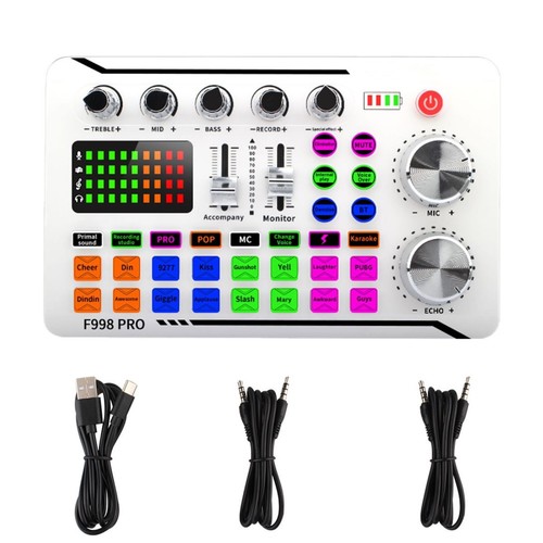 F998 Pro Live Audio Interface With DJ Mixer Effects Voice Sound Card BT5.3 - Picture 2 of 11