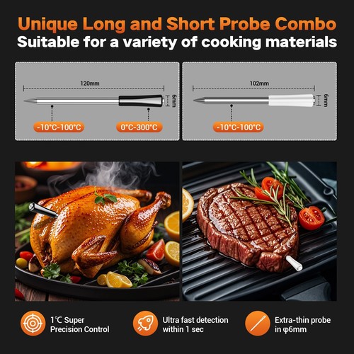 INKBIRD Kabellos Grillthermometer Wifi Bluetooth Smart BBQ Fleisch Ofen Grill CF - Bild 5 von 10