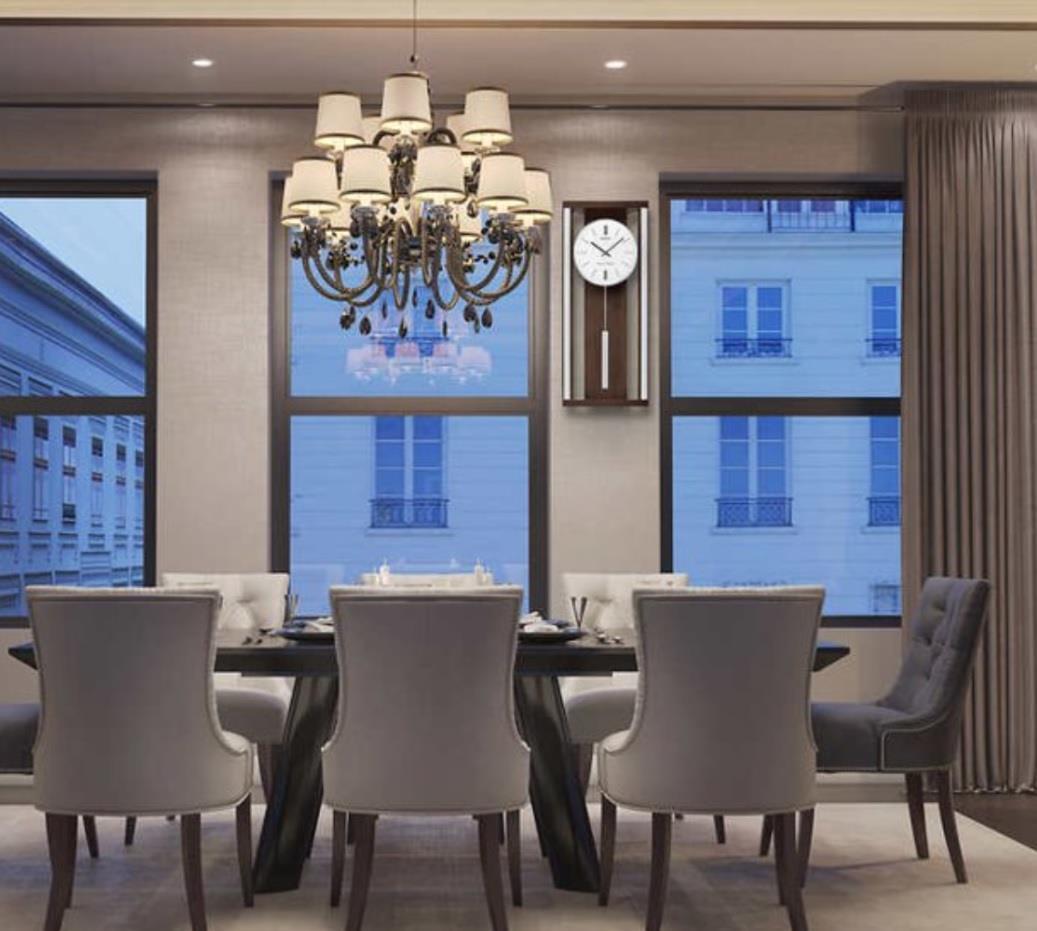 Seiko Wall Clock MidCentury Modern with Pendulum & Dual Chime QXH068BLH NEW eBay