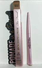 Too Faced Pomade in a Pencil Brow Shaper & Filler 36HR Waterproof Sculpt F/S NIB