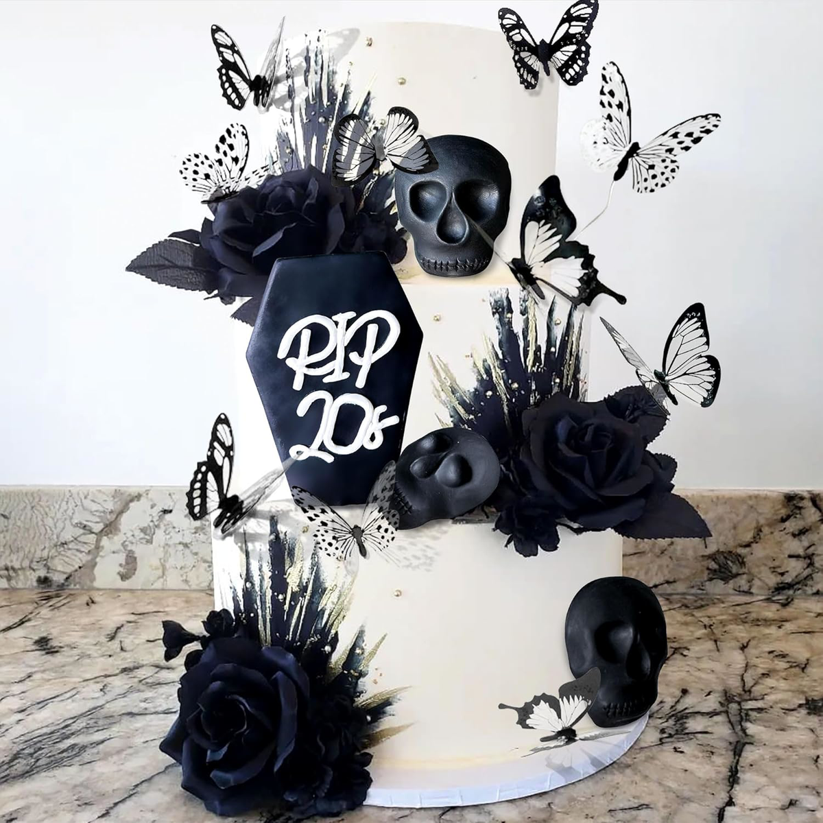 JeVenis 20PCS Rip to my 20s Cake Topper Gothic Birthday Cake Decoration Death to my 20s Birthday Decoration JeVenis 20PCS Rip to my 20s Cake Topper Gothic Birthday Cake Decoration Death to my 20s Birthday Decoration
