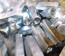 25 Hex Rod Coupling Nuts 3/8-16 X 1 3/4 Threaded Rod Connectors Zinc