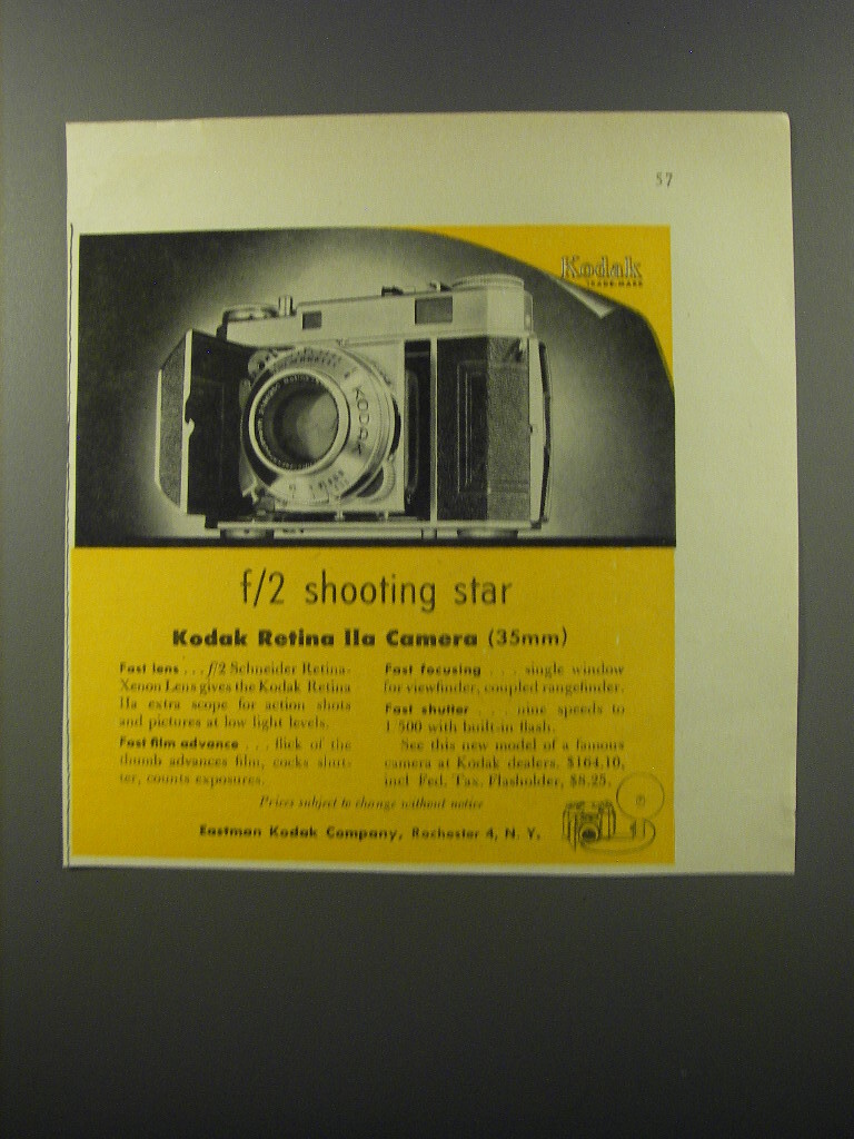 1953 Kodak Retina IIa camera Advertisement f/2 shooting star