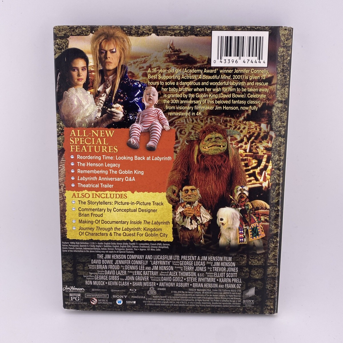 “ETERNALBEAT" TOUR 2017(Blu-ray Disc) z2zed1b Labyrinth (Blu-ray, 2016, 30th Anniversary Edition Digibook w