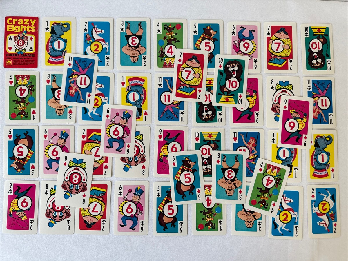 Vintage 1951 Crazy Eights Card Game 4909-2 Western Vintage 1951 Crazy Eights Card Game 4909-2 Western