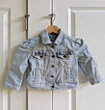 Urban Republic Jean Jacket Girls 2T Blue Light Wash Denim Trucker Ruffles Girly