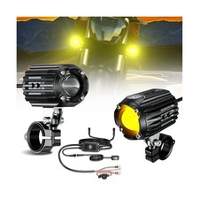 Motorcycle Auxiliary Led Light Driving Spotlights Whiteamber Fog Lights With...
