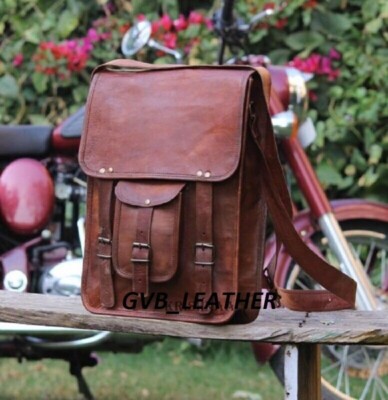 Leather Vintage Laptop Brown Men's Shoulder New Genuine Satchel Bag