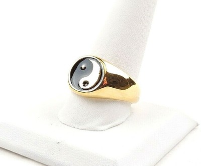 Stainless Steel Gold Plated Yin Yang Ring Free Gift Packaging Ebay